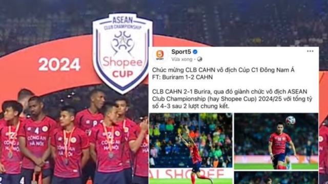 เอาออกแทบไม่ทัน! 90+6 สื่อเวียดนามขึ้นหน้าหนึ่ง CAHN บุกคว่ำ "บุรีรัมย์" คว้าแชมป์ประวัติศาสตร์