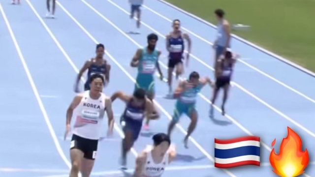 ชมช็อตวินาที "เทพบิว" นำทัพลมกรดทีมชาติไทย สปีดทะลุเข้าชิงเหรียญทอง 4x100