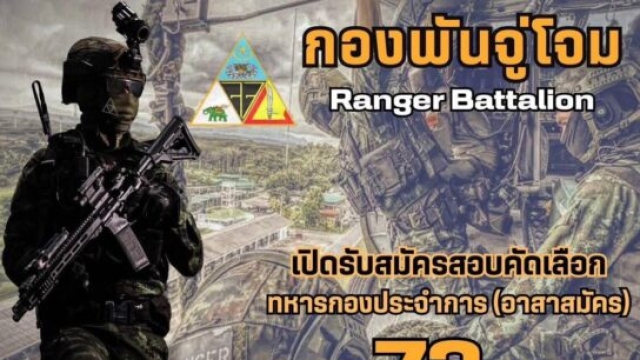 เปิดรับสมัครด่วน! "กองพันจู่โจม" 72 อัตรา สมัครทางออนไลน์ตั้งแต่ 15 สิงหาคม - 30 กันยายนนี้