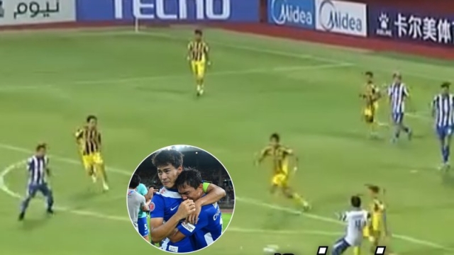 ชมช็อต ชนาธิป ร่างทองกดซ้ายนอกกรอบสุดเฉียบ พุ่งตุงตาข่าย แฟนเจ้าถิ่นทึ่งทั้งสนาม