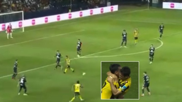 ชมช็อต บีจี ปทุม ปั่นขวาโค้งๆพุ่งเสียบตาข่าย “บุรีรัมย์” แฟนสายฟ้าทึ่งทั้งสนาม