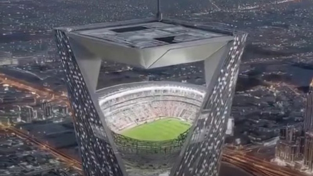 แห่งแรกของโลก !! เอเชียสร้าง “สนามลอยฟ้า” จัดแข่งฟุตบอลโลก