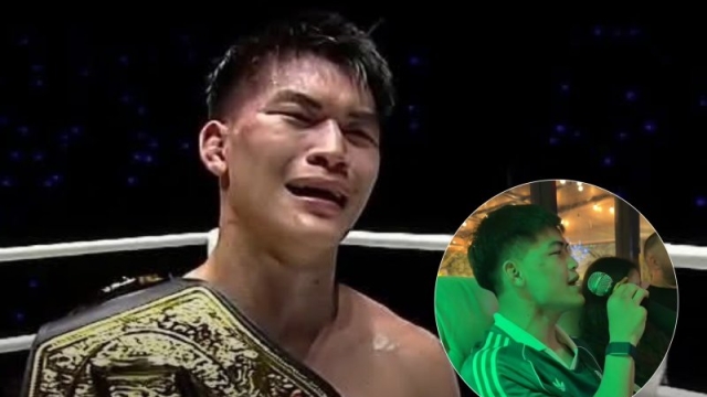 น้ำตาแทบไหล !! น้องตอง ภรรยาแสนสวย โพสต์ช็อต “แรมโบ้เล็ก” แชมป์โลกผู้โค่น “นาบิล” โชว์ลูกคอเพลงดังสุดซึ้งกินใจ