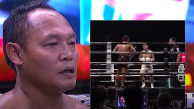 ชมช็อต “แสนชัย” ทำช็อกแฟนมวยทั้งงาน !! เสี้ยววินาที “อู๋ กวนห่าว” โดนน็อกร่วงคาเวที